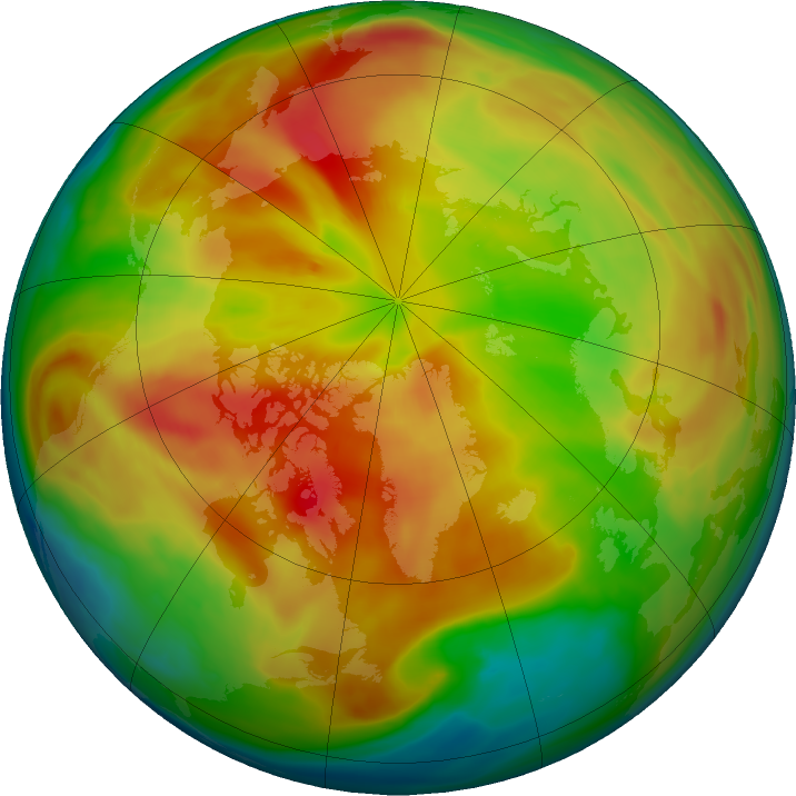 Arctic ozone map for 09 March 2021